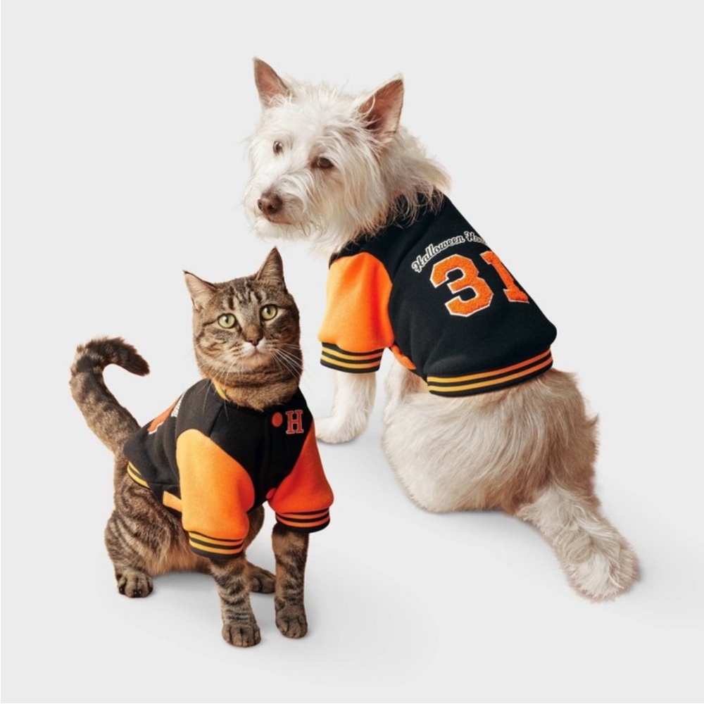Boots & Barkley Halloween Hounds Football Letterman Jacket